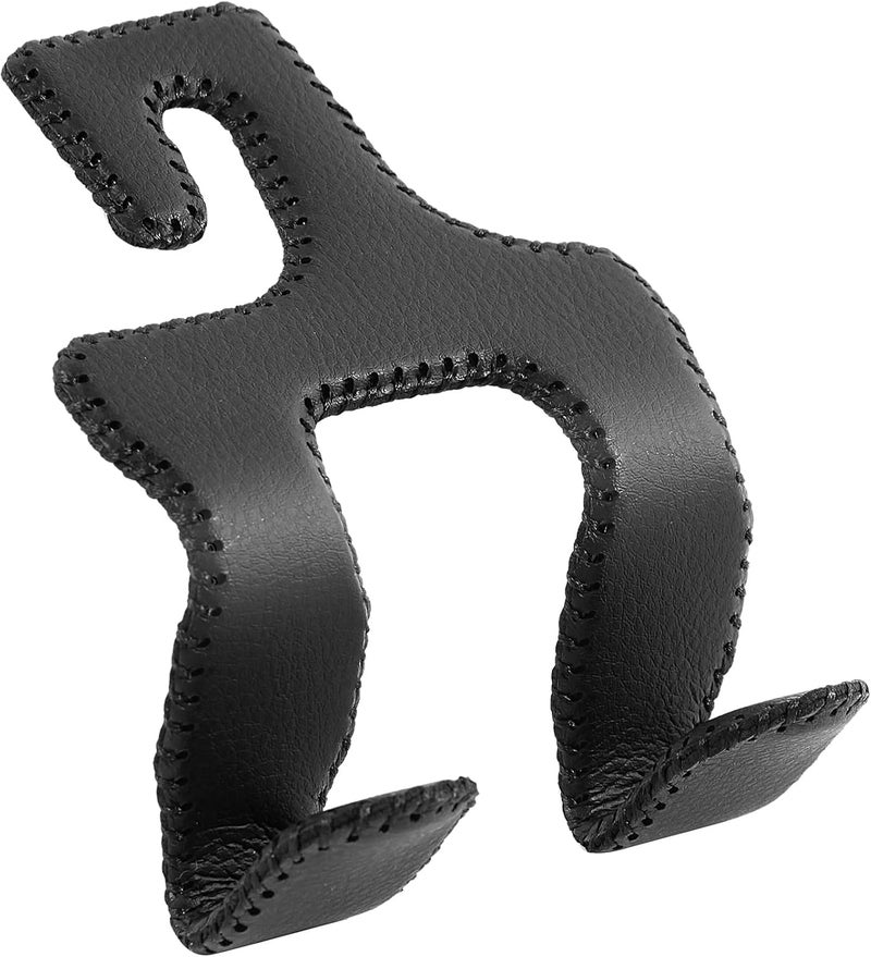 TISOHUGO Upgraded Headrest Hooks for Purses and Bags, 2 in 1 Car Back Seat Head Rest Hanger Matching Cars Interior Genuine Leather Vehicle Storage Holder Hook, 1 Pack, Black - Image 1